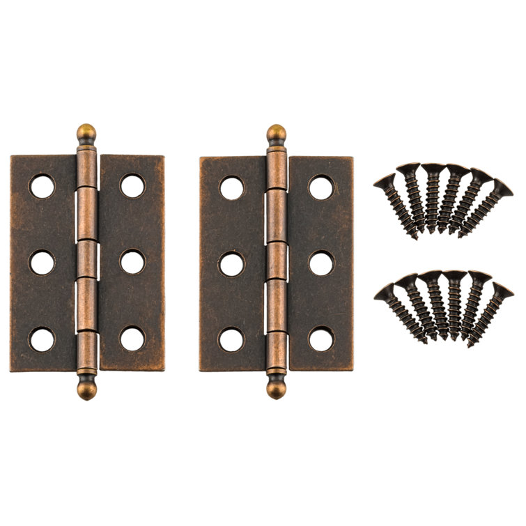UNIQANTIQ HARDWARE SUPPLY Small Butt Hinges with Ball Finials ( 2" High